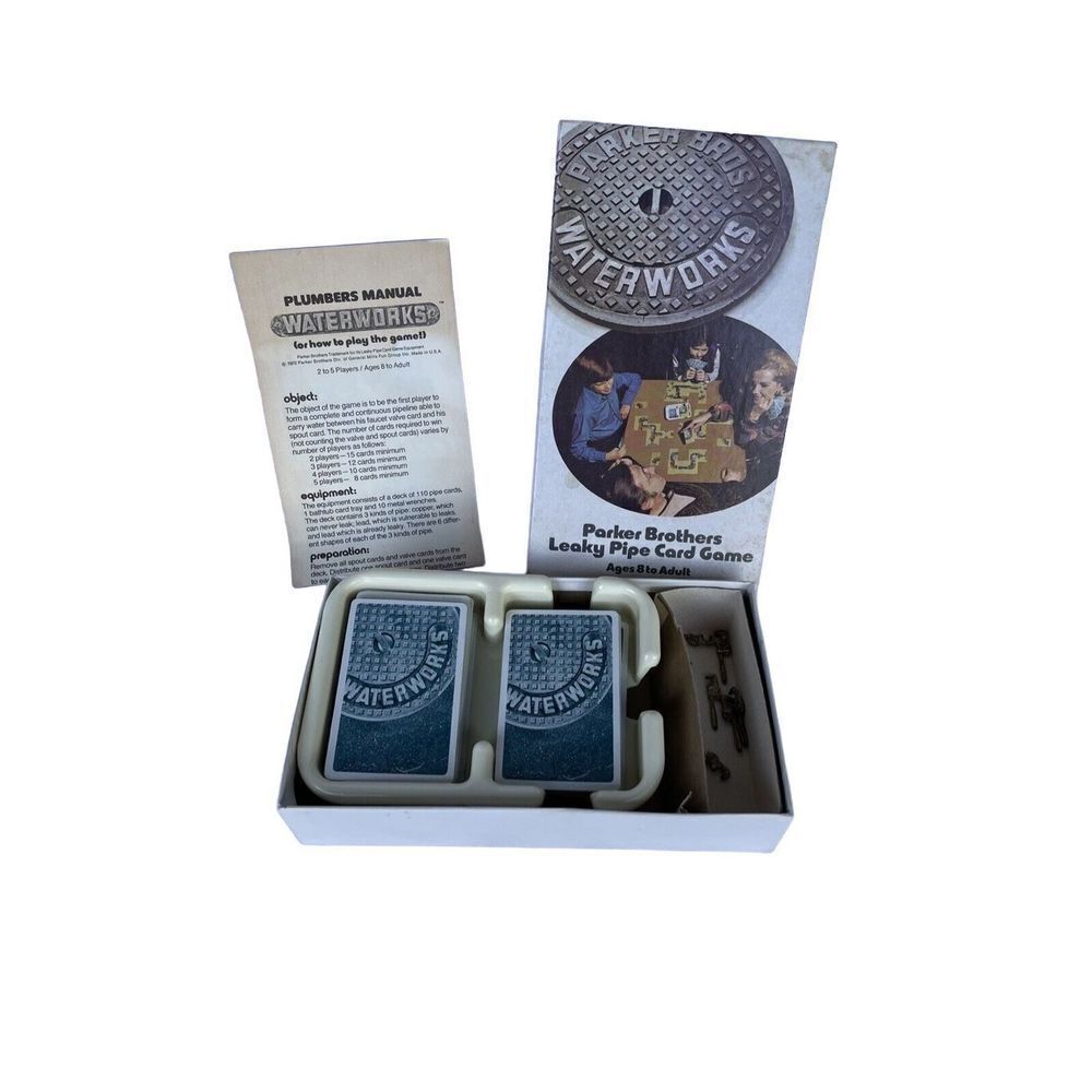 Parker Brothers Waterworks 1972 Vintage Card Game